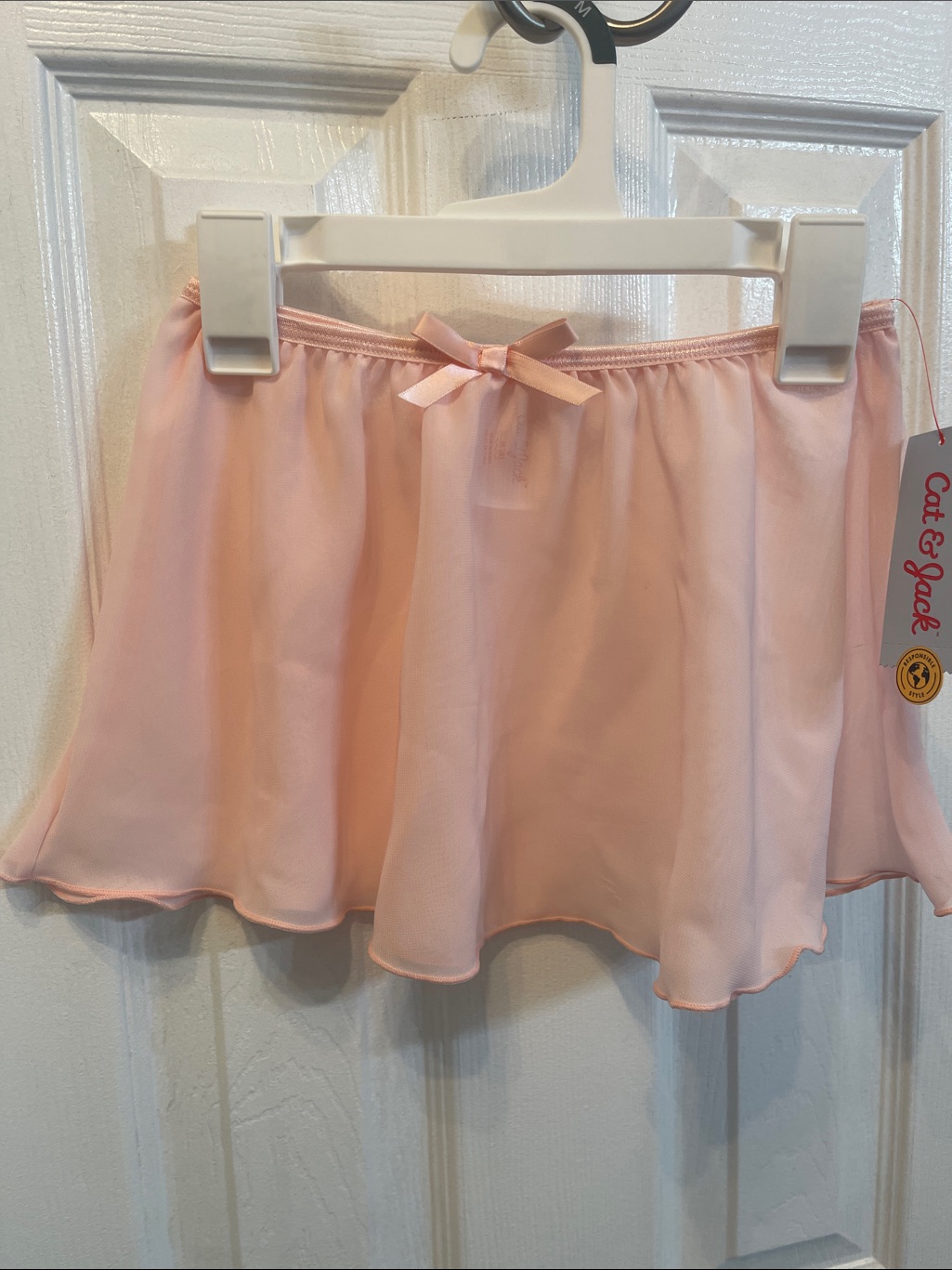 Cat & Jack Light Pink Chiffon Ballet Skirt With Satin Bow Nwt (Medium/8)